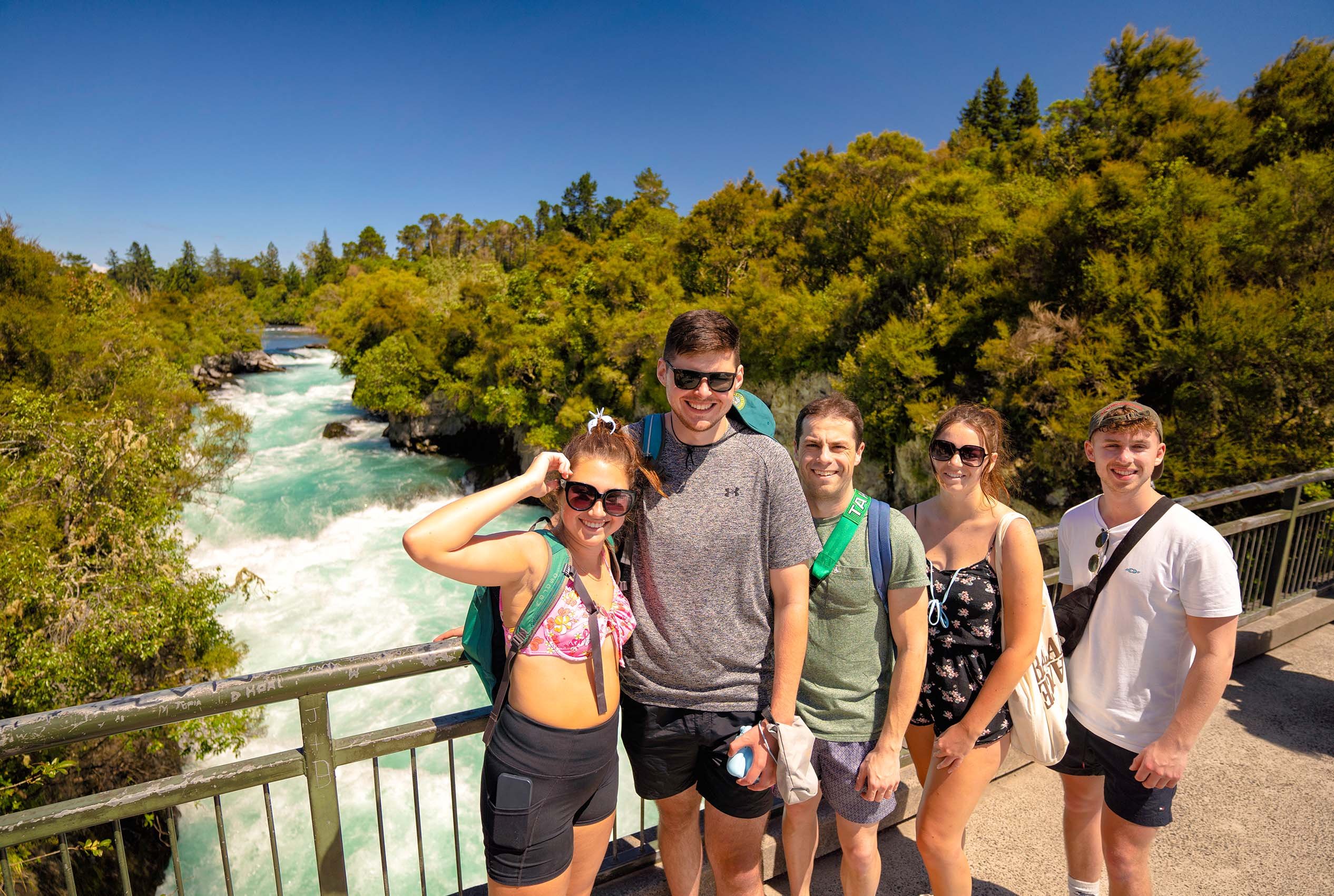 Taupo huka falls group